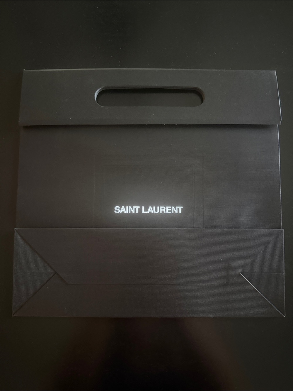 Saint Laurent Black Paper Shopping Bag Tote in Black